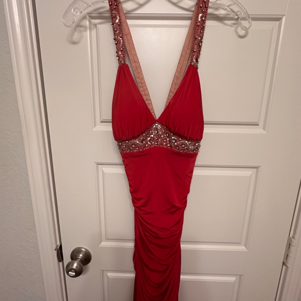 NiteLine Red Ruched Evening/Prom Dress